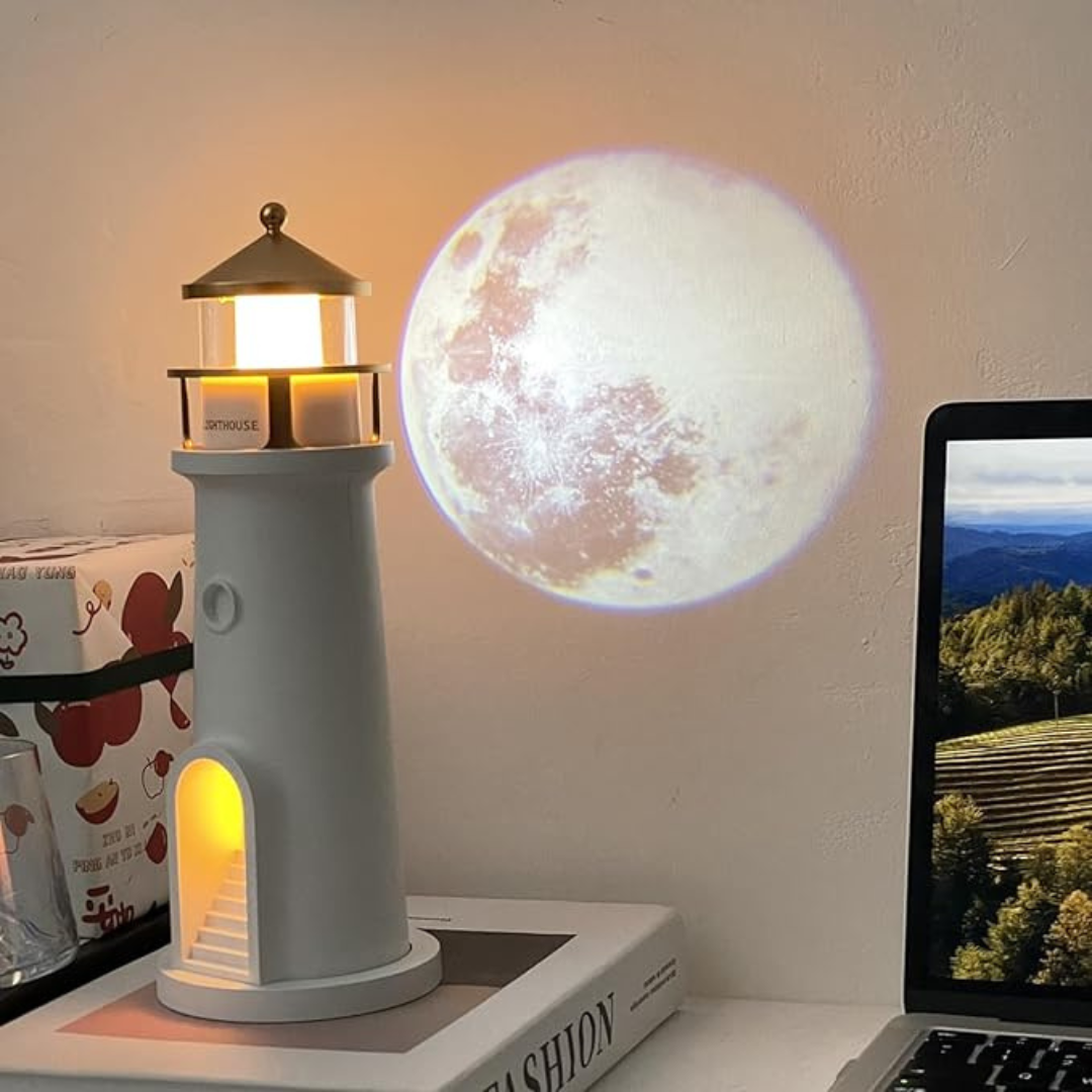 Lámpara Faro Lunar – Proyector de Luna y Luz Nocturna Decorativa