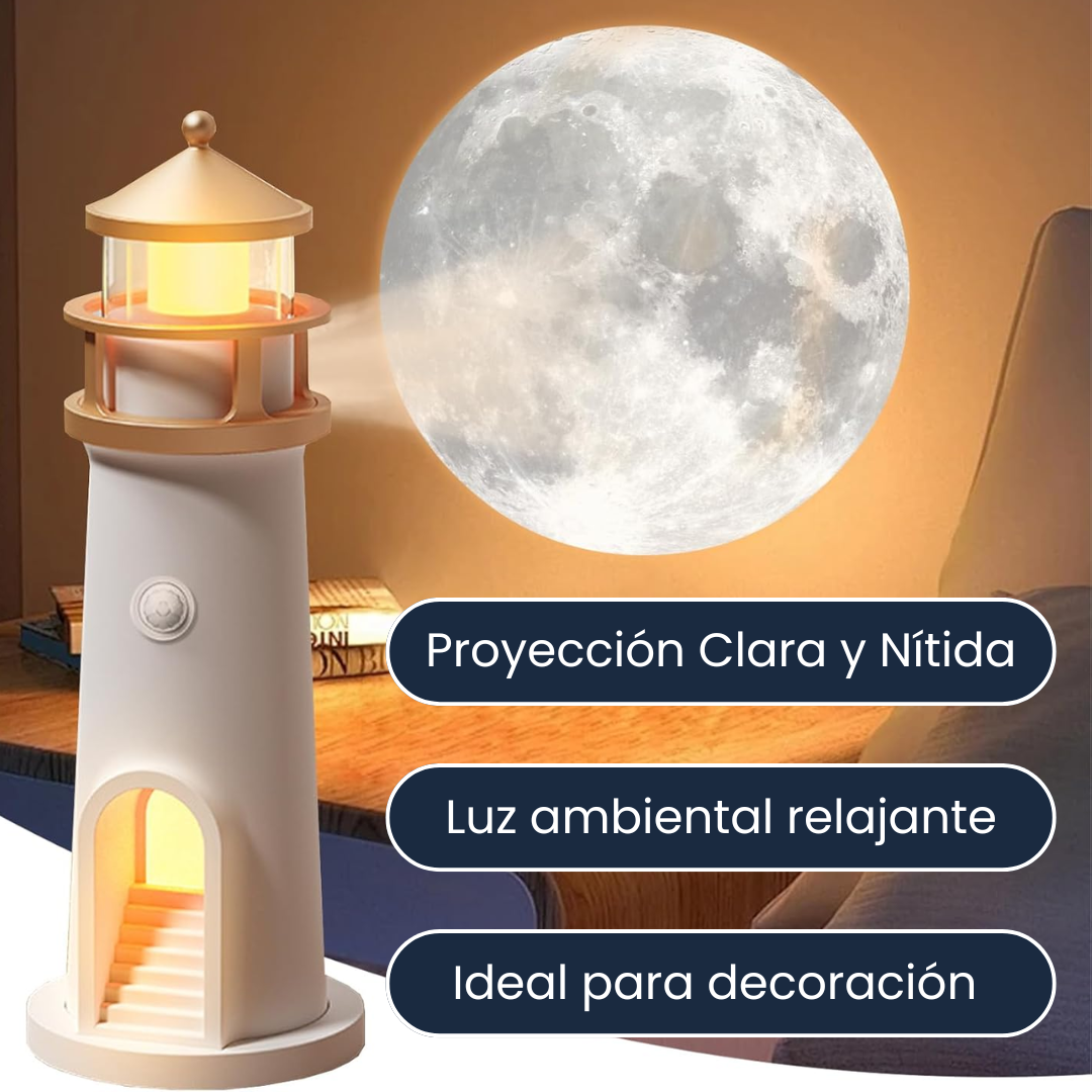 Lámpara Faro Lunar – Proyector de Luna y Luz Nocturna Decorativa